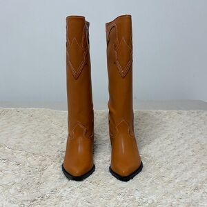 Zodiac Tan Heeled Boots for Women